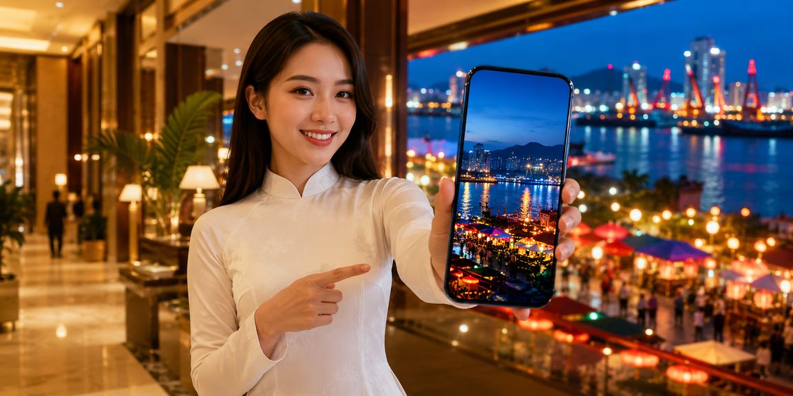 Người dùng Hải Phòng tra cứu kèo thể thao trên điện thoại bên bờ biển