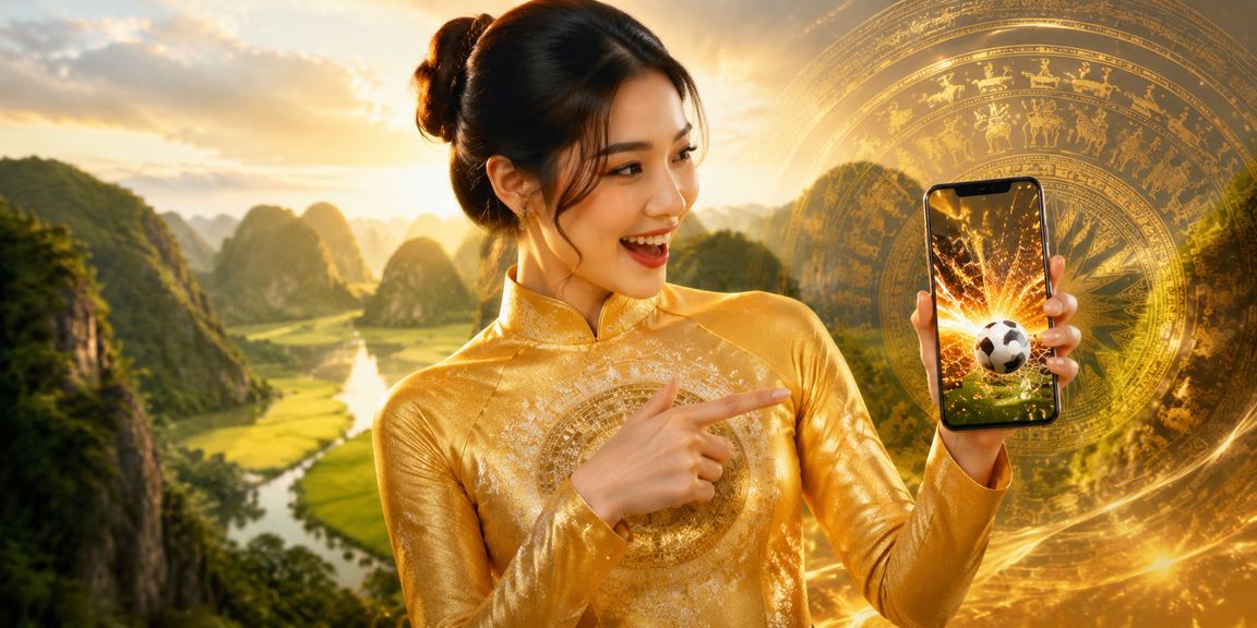 Người dùng xem thông tin cá cược thể thao tại Ninh Bình trong trang phục áo dài truyền thống